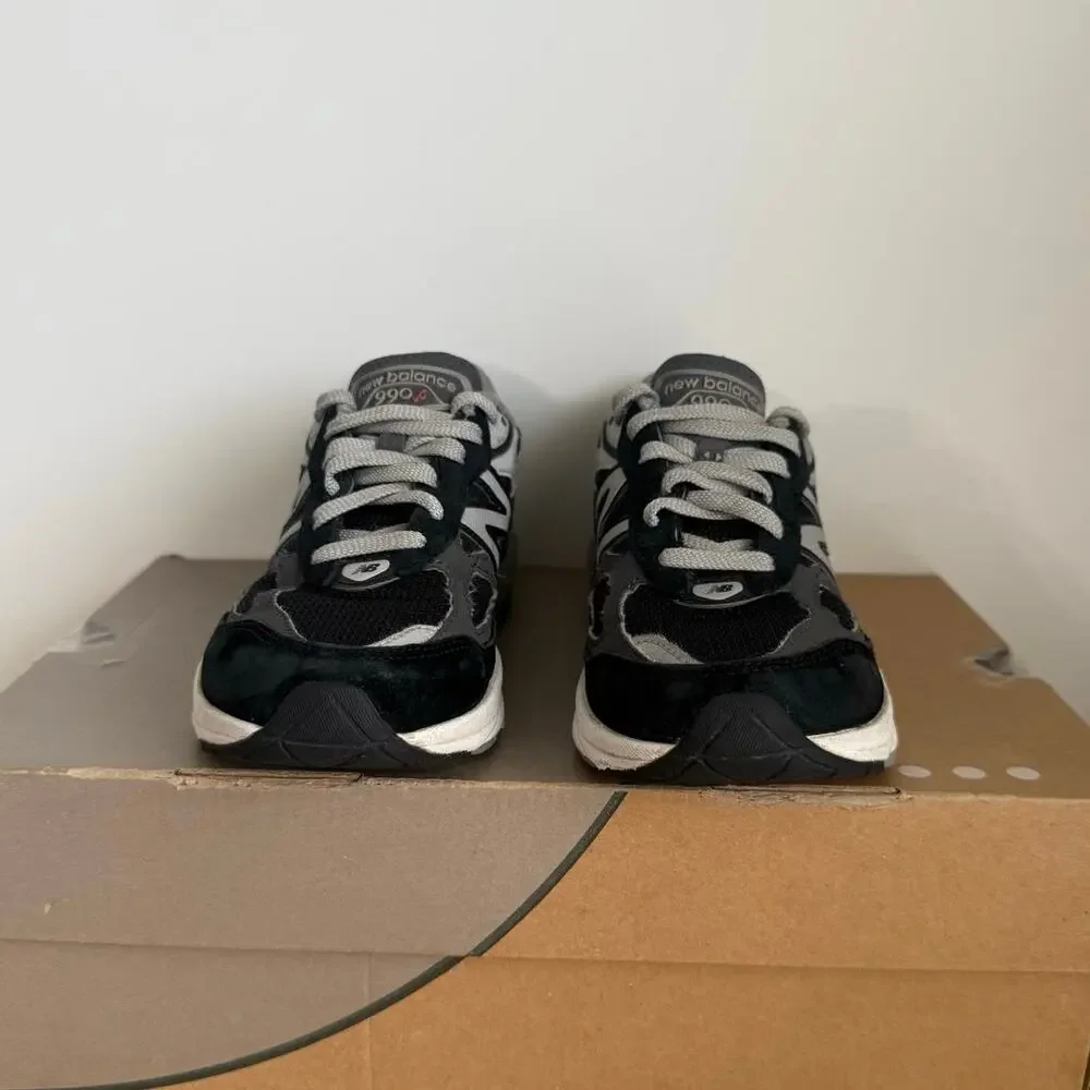 New Balance 990 V6 Grey/Black Kids Sneakers - SZ 2 Y - Picture 5 of 15